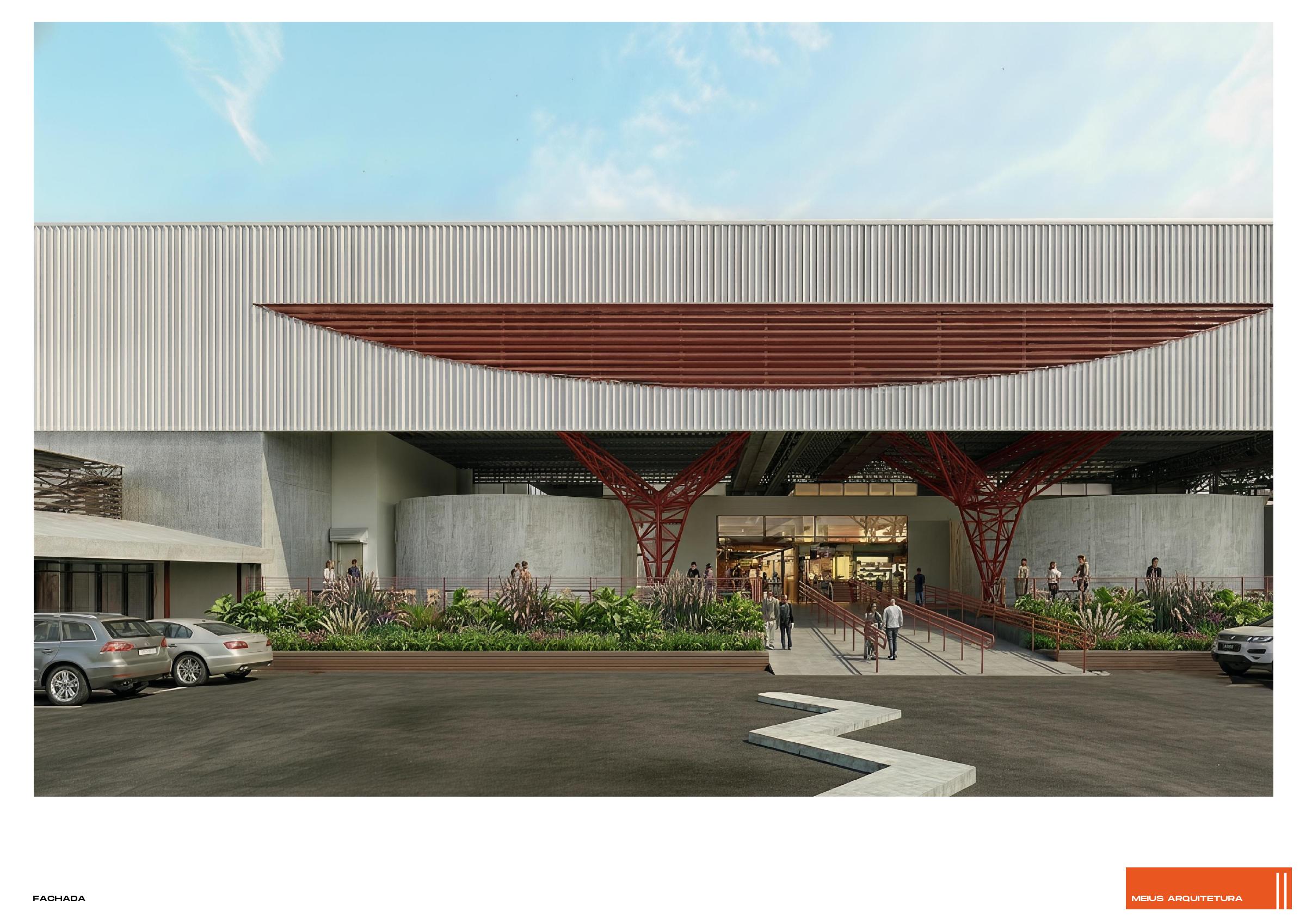 Perspectiva frontal do novo acesso do Mercado do Cruzeiro